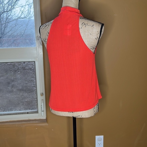NWT Free People Intimately Ribbed Halter Mock Neck Top Red Size XS Boho Tank - Picture 3 of 5